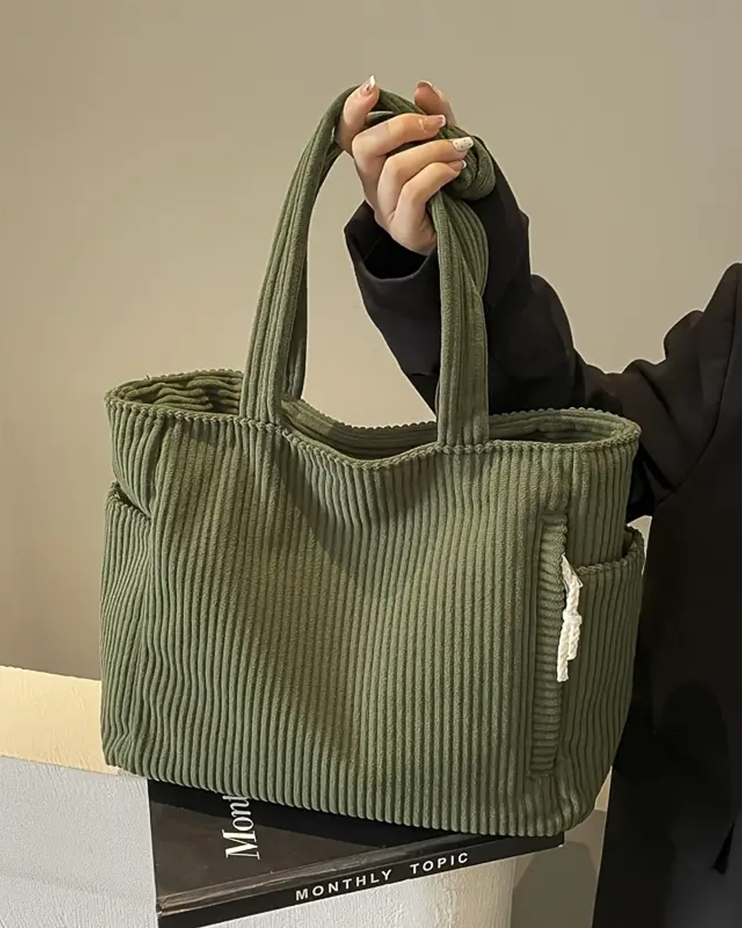 Tilda – Sac à provisions côtelé avec détail en cordon