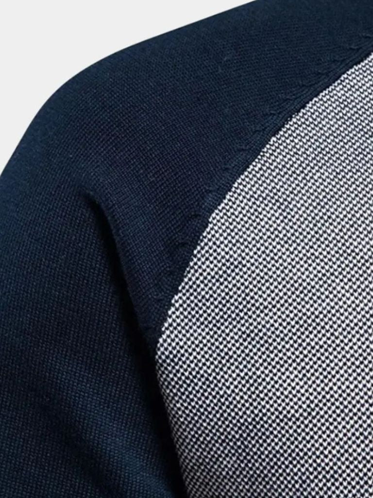 High-Zip Color Block Cardigan - Leviana