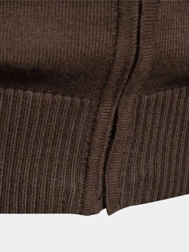 Zipped Cardigan with High Collar - Leviana