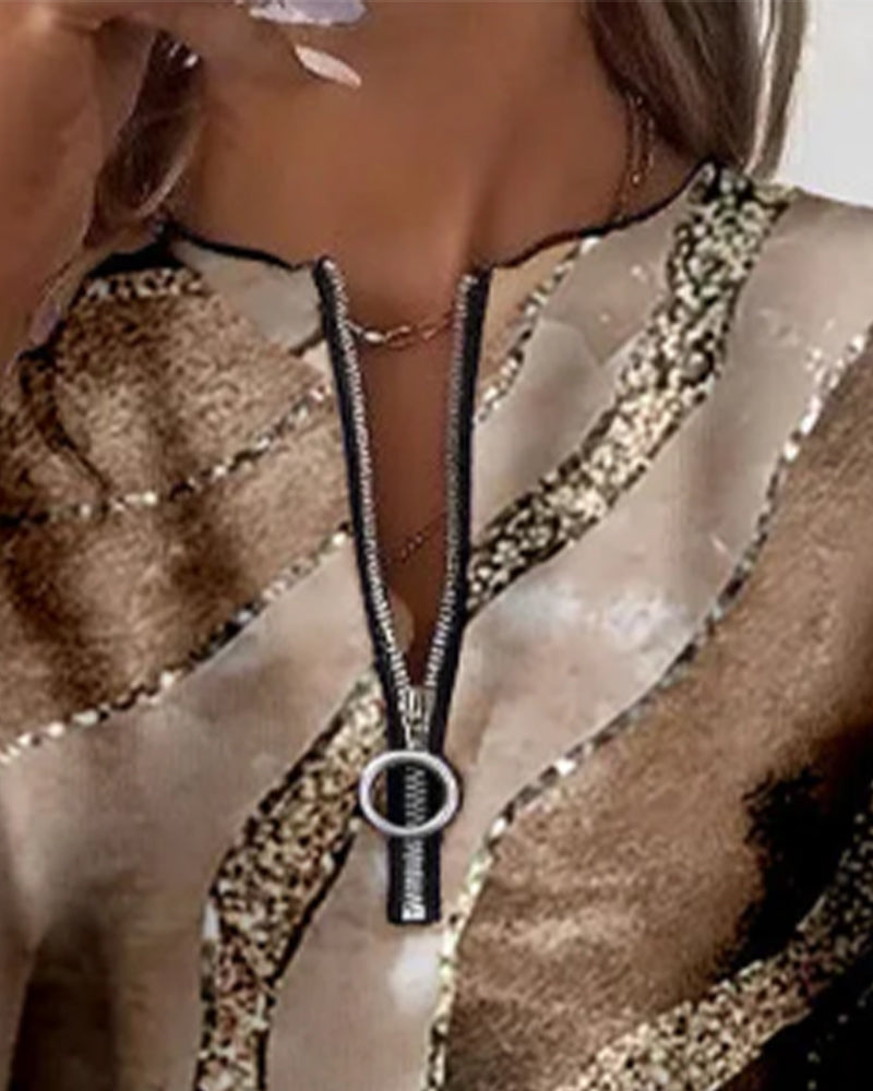 Janelle | Luxe Abstract Zip Sweatshirt