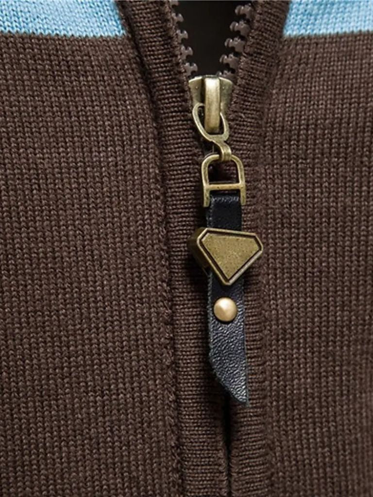 Zipped Cardigan with High Collar - Leviana