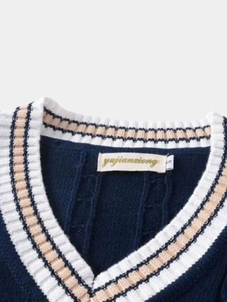 Elegant Knit Vest with V-Neck - Leviana