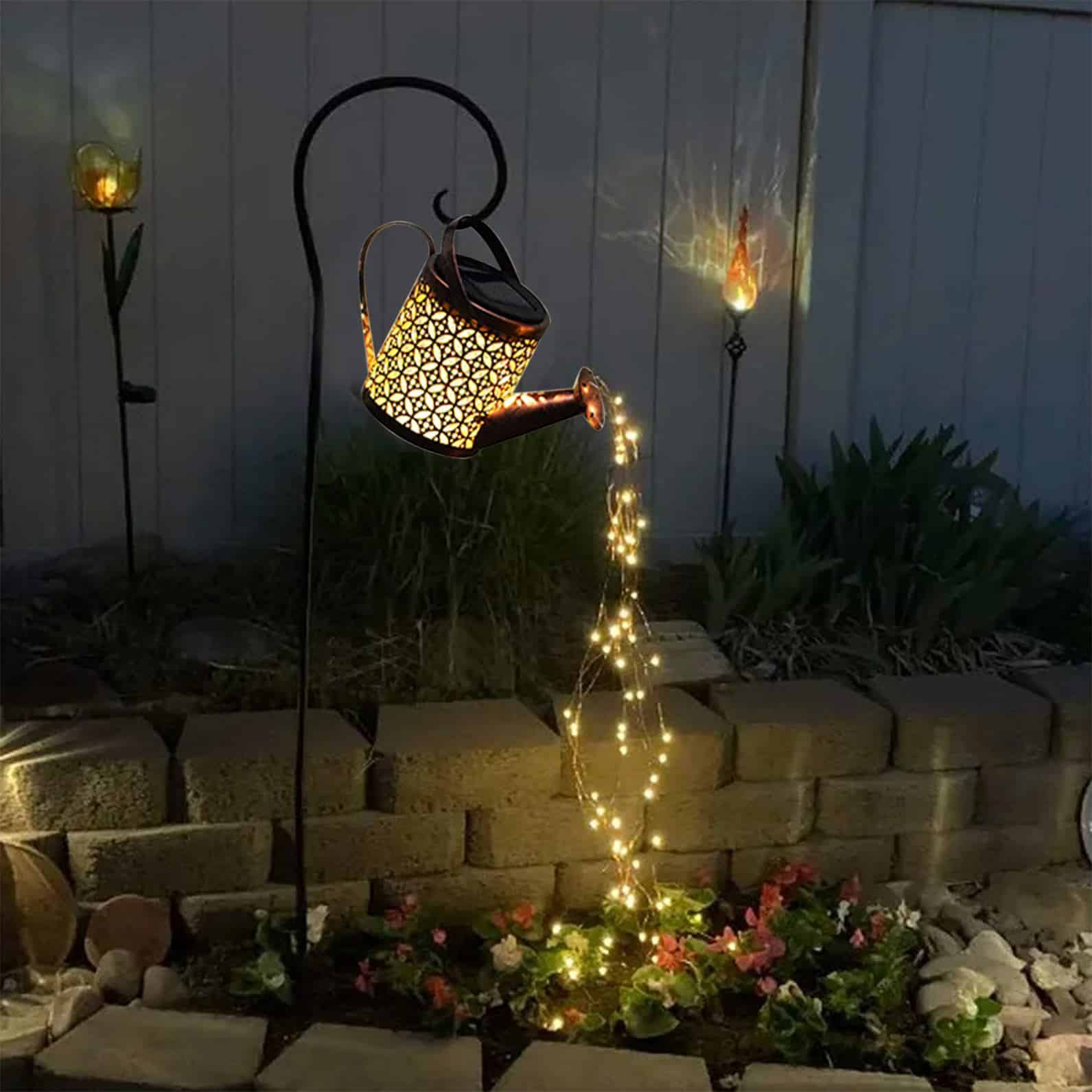 Arrosoir Solaire Magique avec Guirlandes LED – Lumière Enchantée pour Jardin et Terrasse