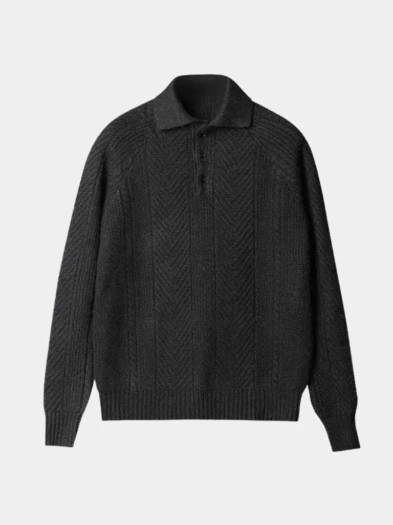 Long Sleeve Polo Sweater - Leviana