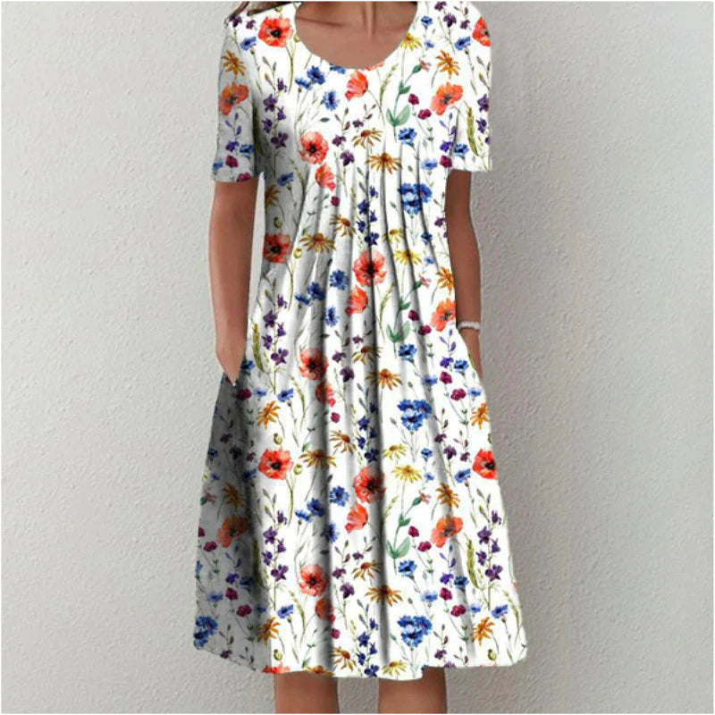 Leviana | Elegant and Casual Floral Dress with Pockets