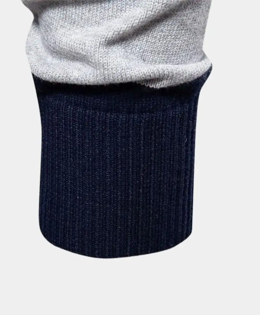 Colorful Hooded Sweatshirt with Half-Zip - Leviana