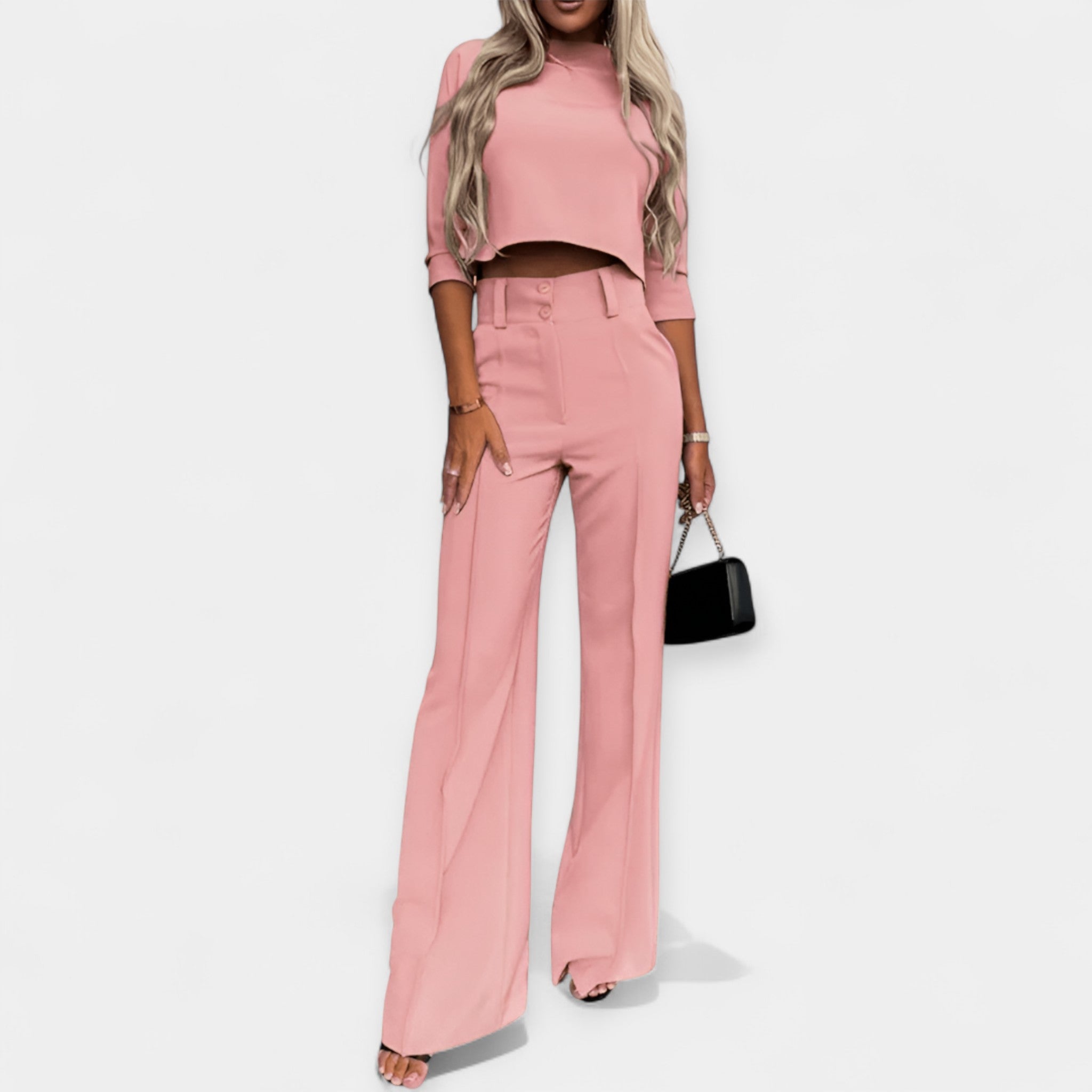 Coordinated Crop Top and Pants Set