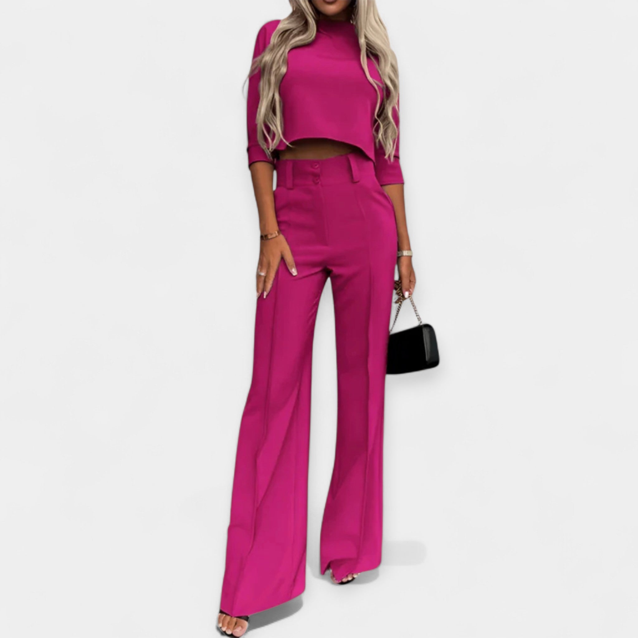 Coordinated Crop Top and Pants Set