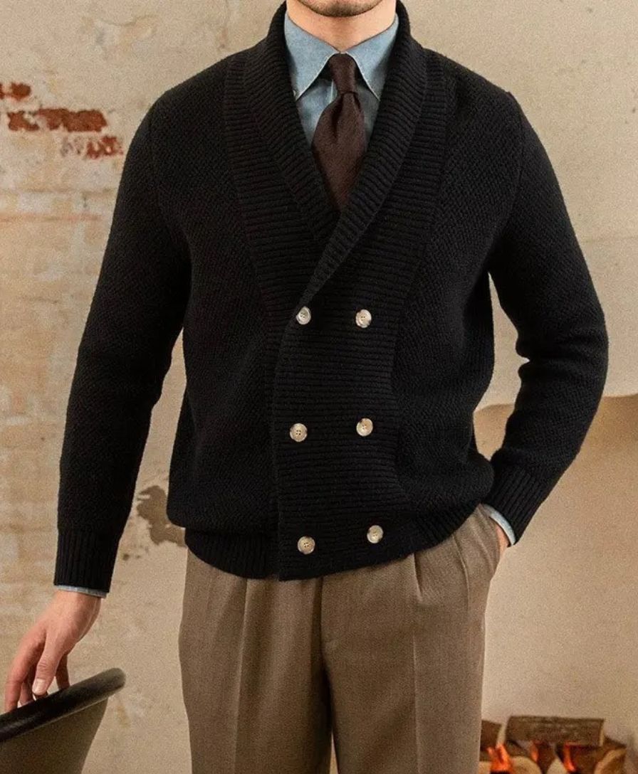 Elegant British Knitted Cardigan - Leviana