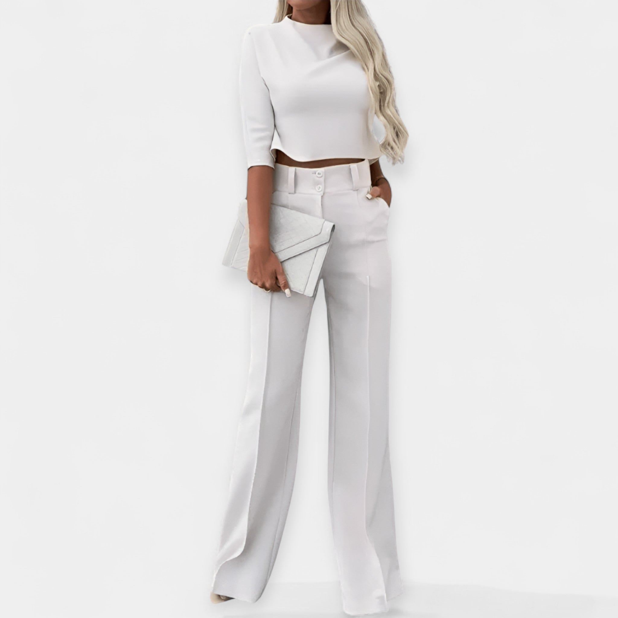 Coordinated Crop Top and Pants Set