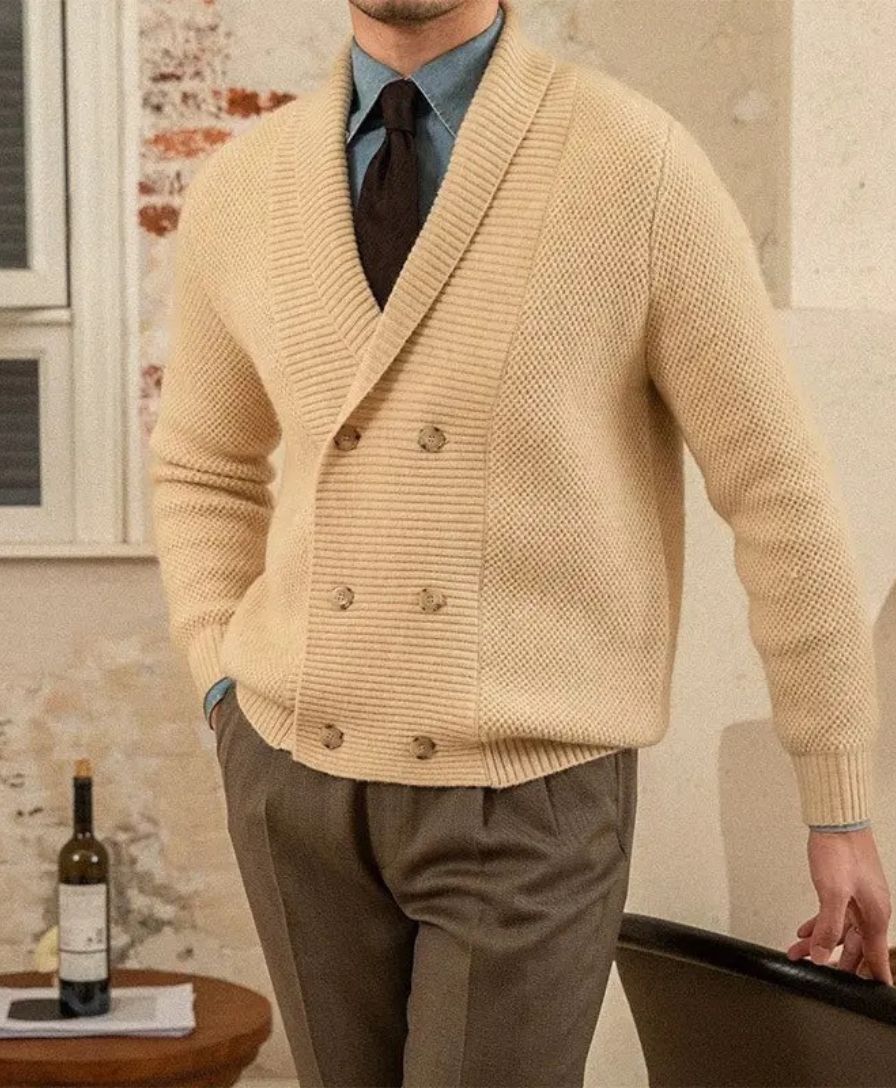 Elegant British Knitted Cardigan - Leviana