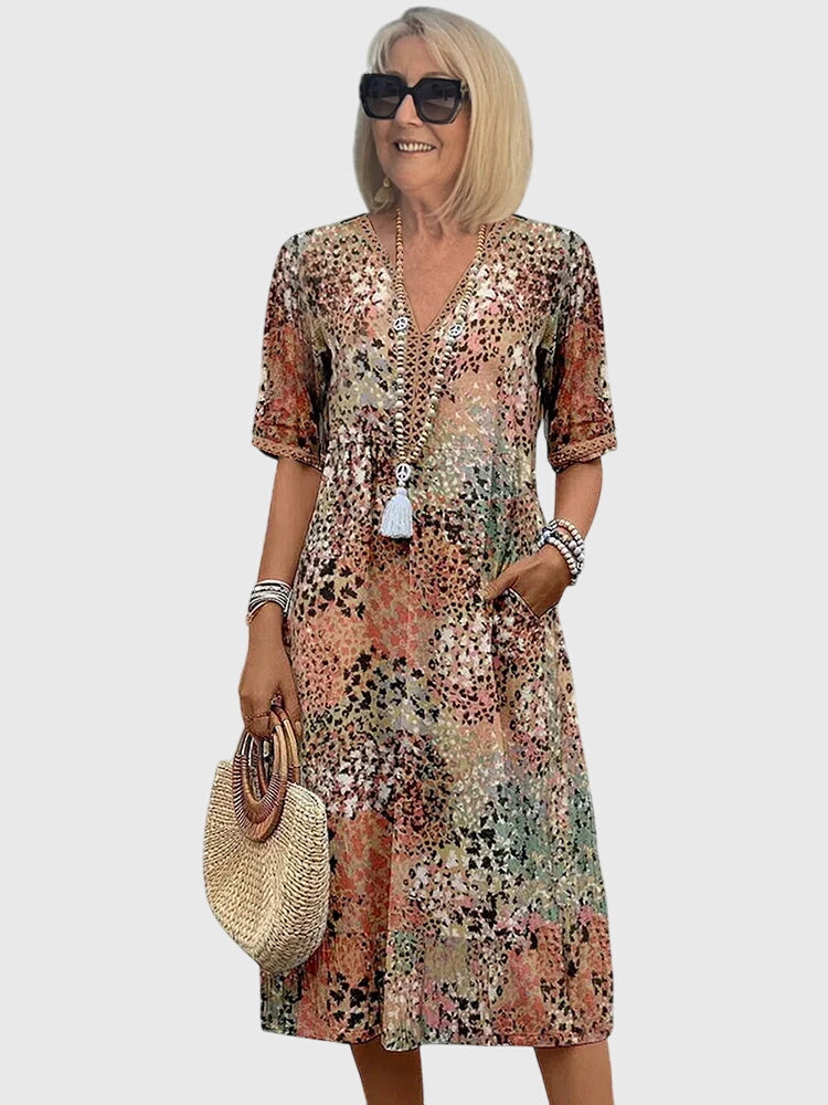Yvonna™ | Chic Floral Midi Dress