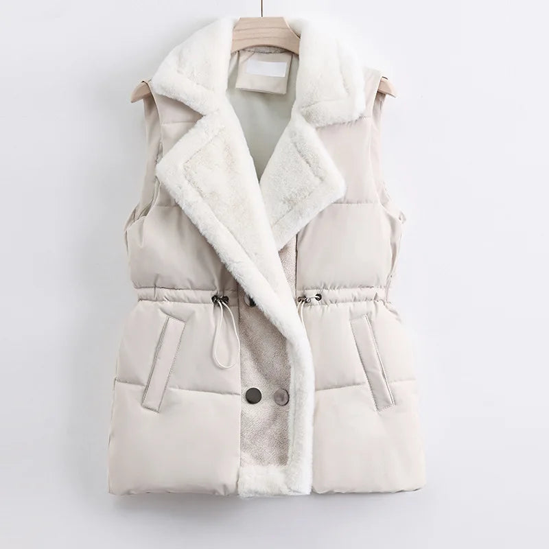 ARIA | Fur Trim Drawstring Puffer Vest