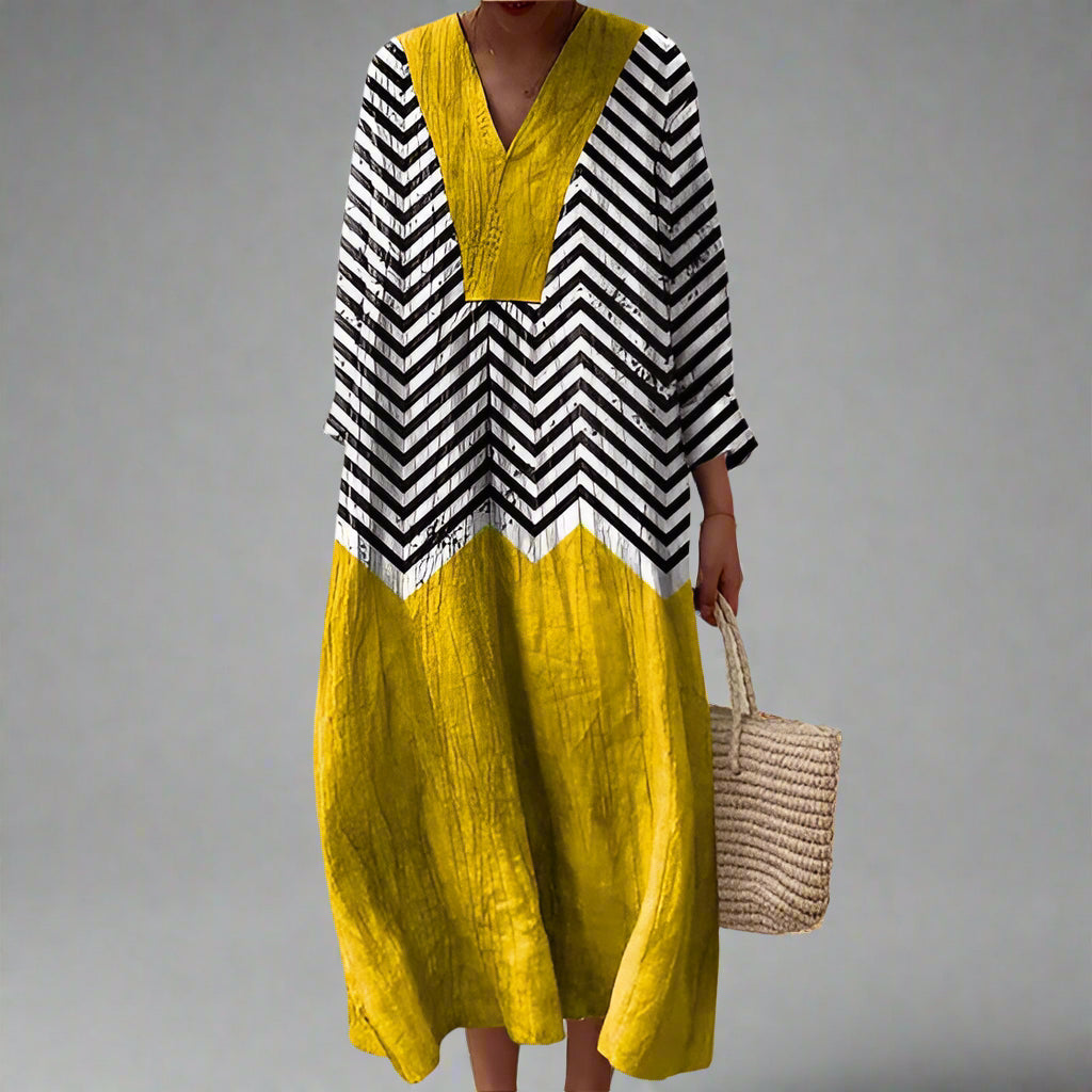 Julia | Robe géométrique élégante