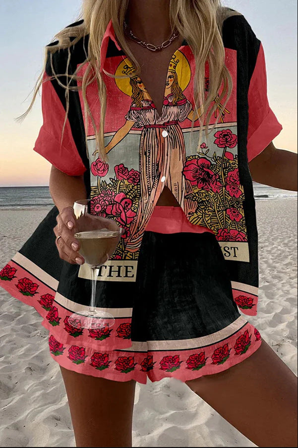 Yseline | Ensemble court en lin vierge rose