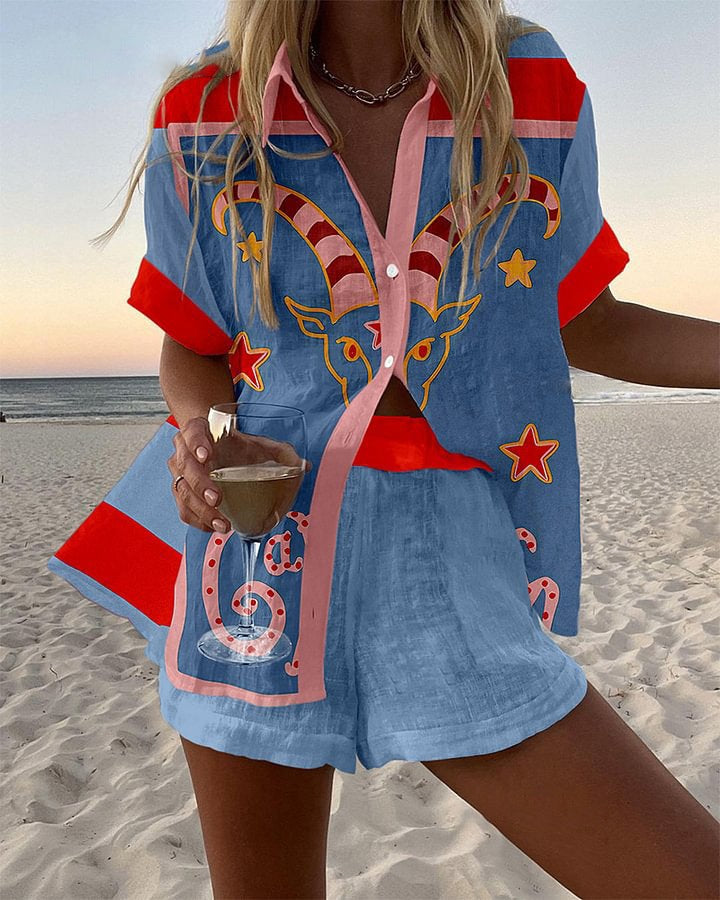 Jorelle | Ensemble court avec imprimé de chèvre