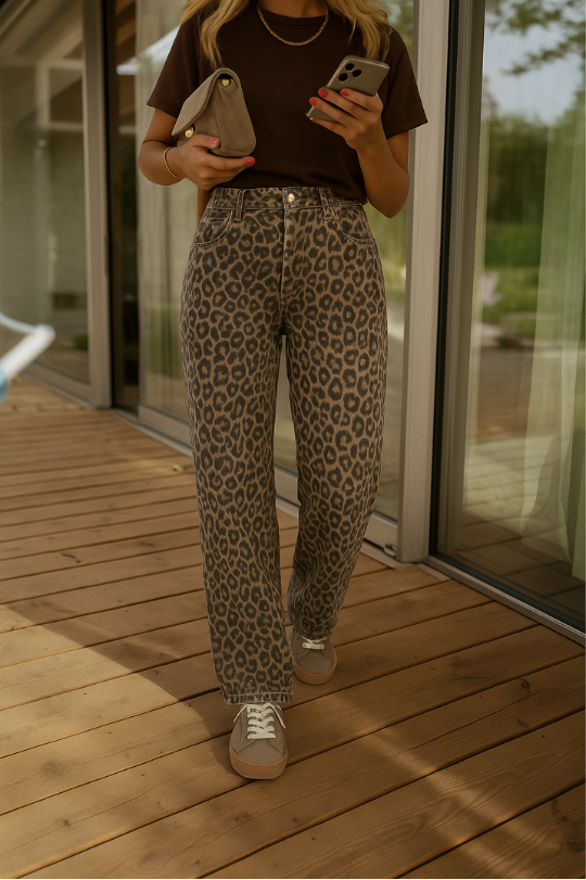 NADINE | LE PANTALON ÉVASÉ À IMPRIMÉ LEOPARD