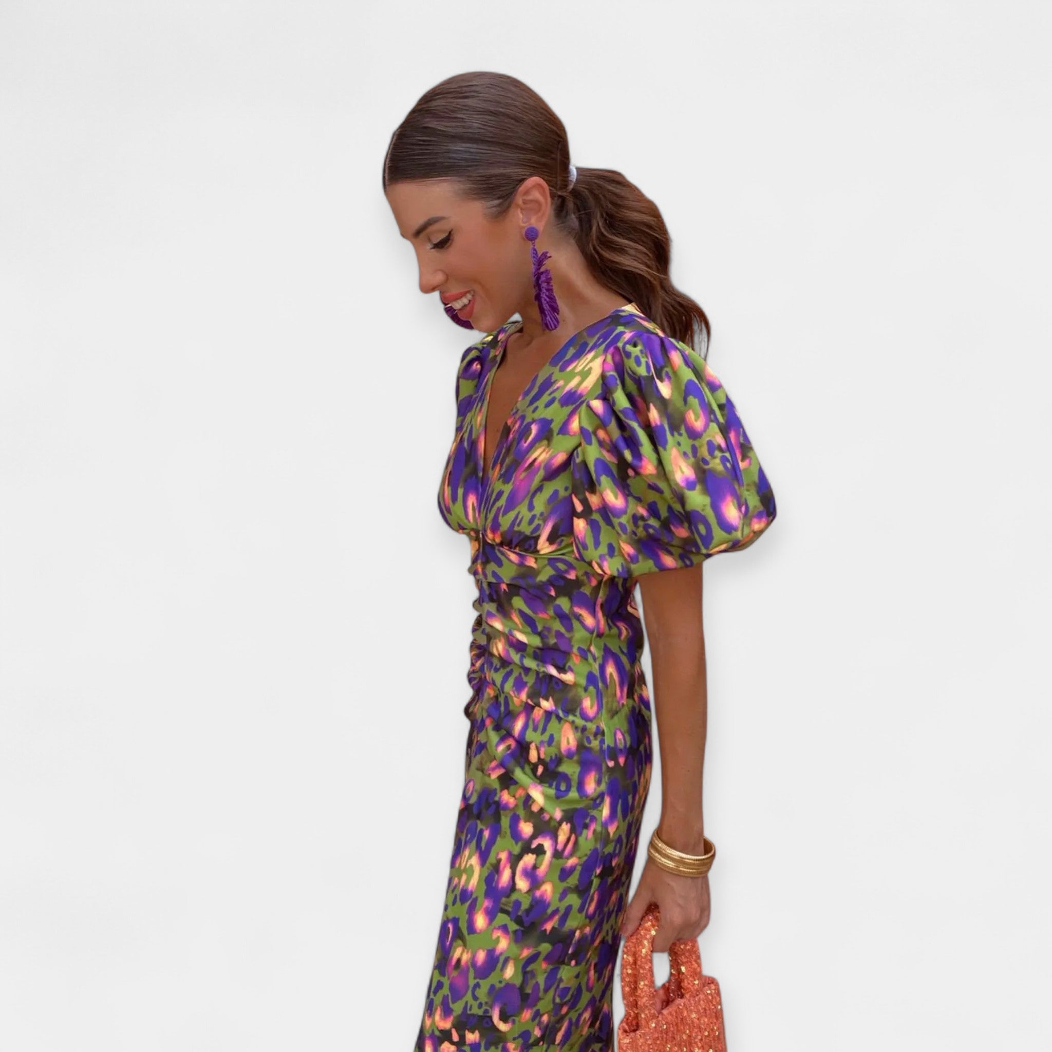Ruffled Dress with Sleeves