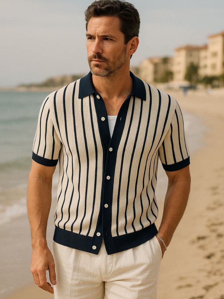 Atlantic Frame Knit Polo – Leviana
