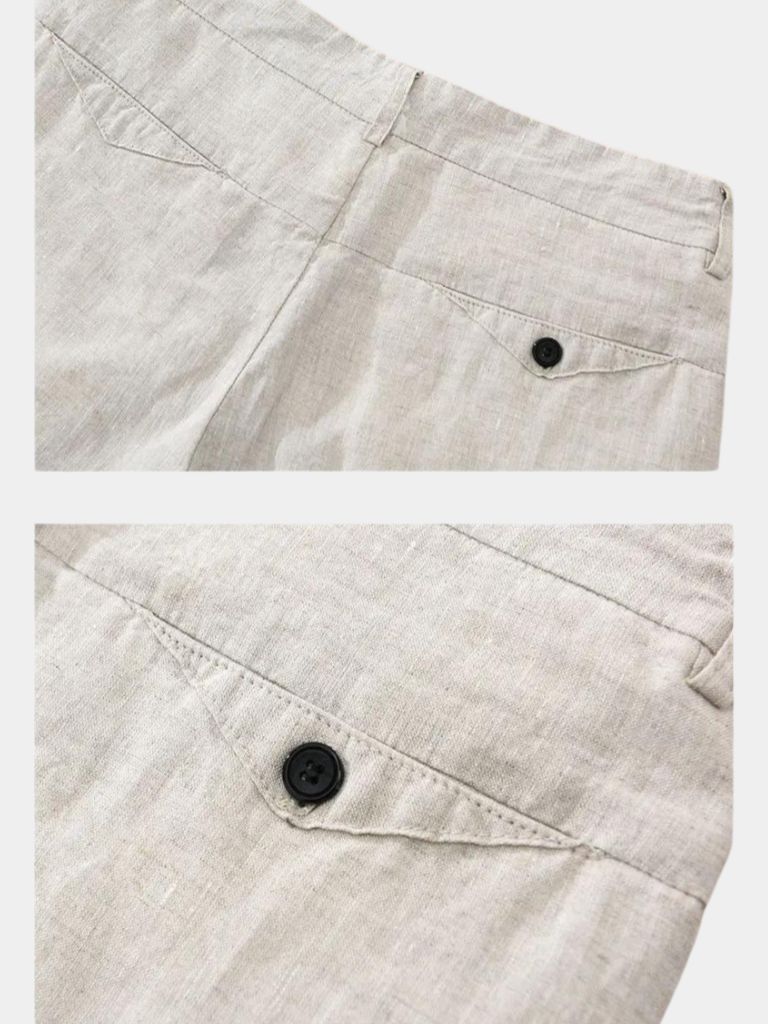 Horizon Blue Linen Shorts - Leviana
