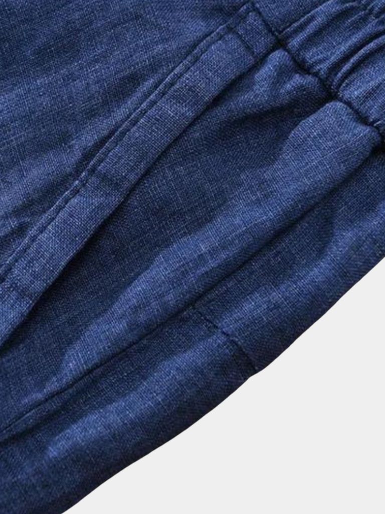 Horizon Blue Linen Shorts - Leviana