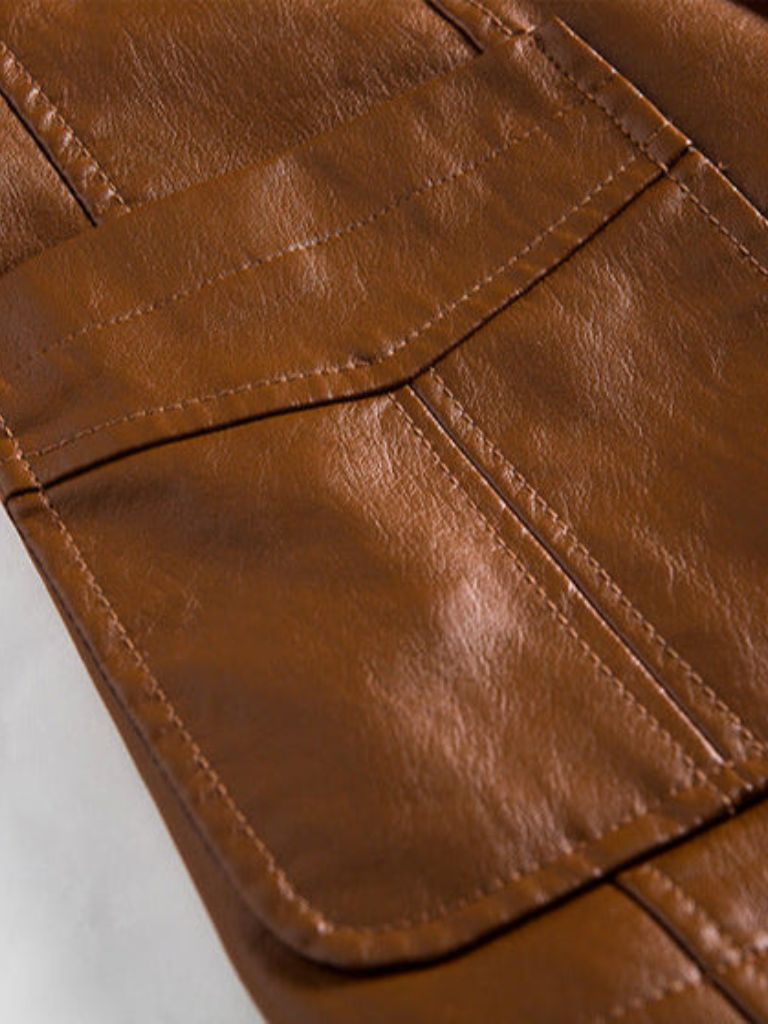 Leviana Bold Caramel Leather Jacket