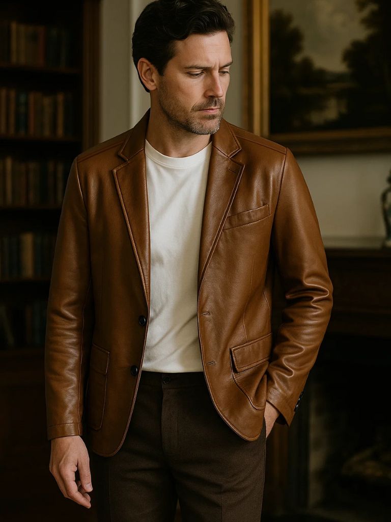 Leviana Bold Caramel Leather Jacket