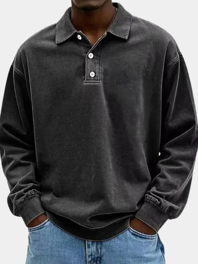 Canyon Mist Long Sleeve Polo – Leviana