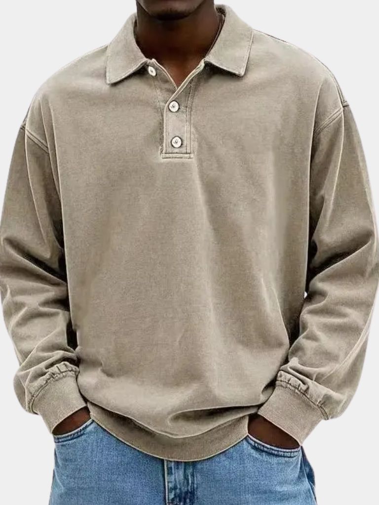 Canyon Mist Long Sleeve Polo – Leviana