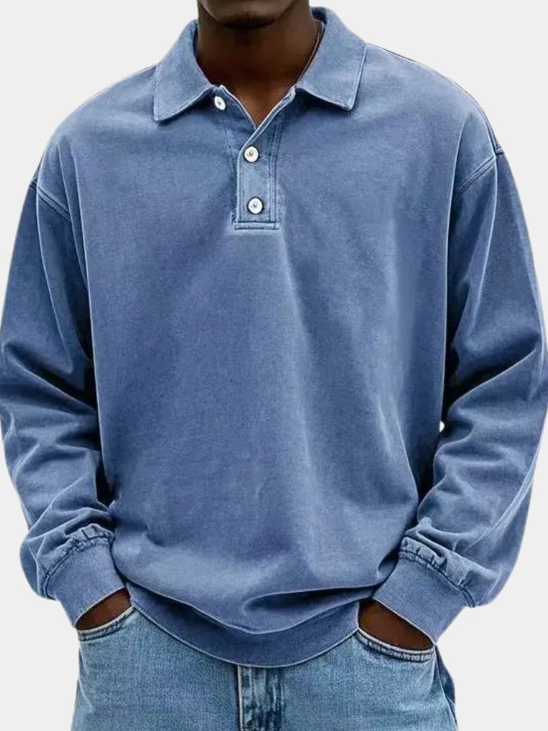 Canyon Mist Long Sleeve Polo – Leviana
