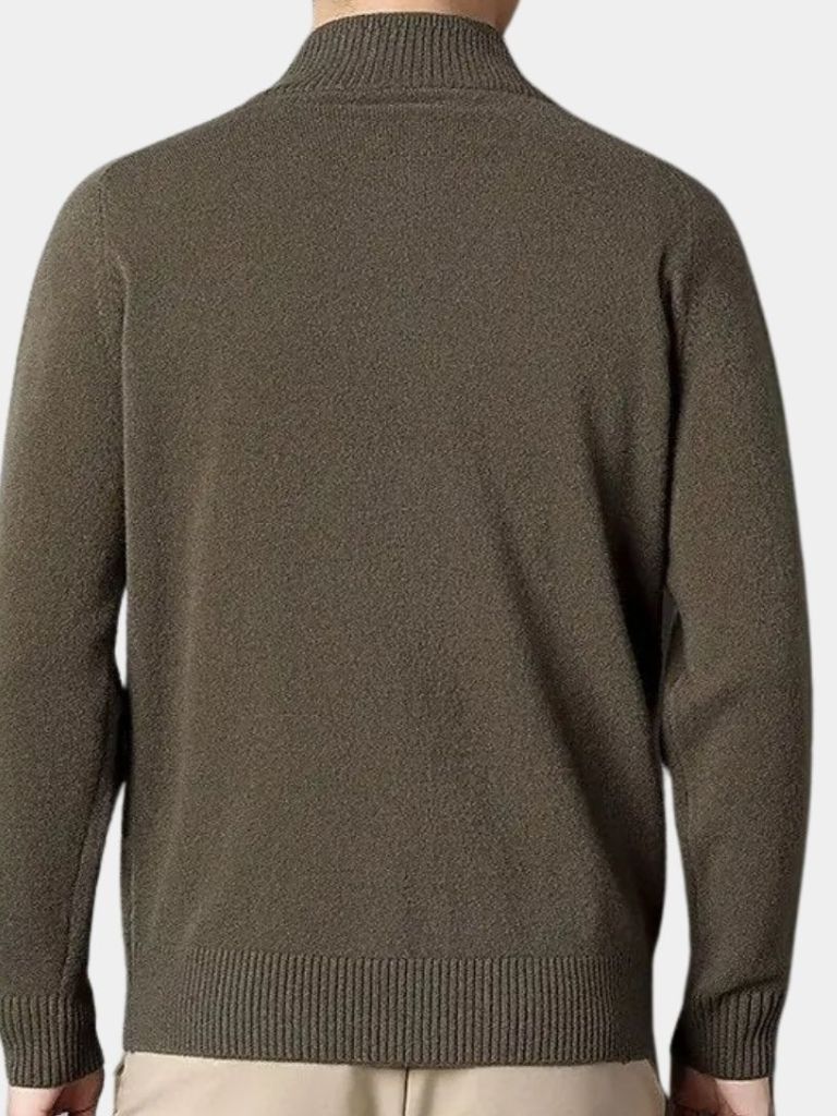 Leviana Roll Neck Cashmere Zip Pullover