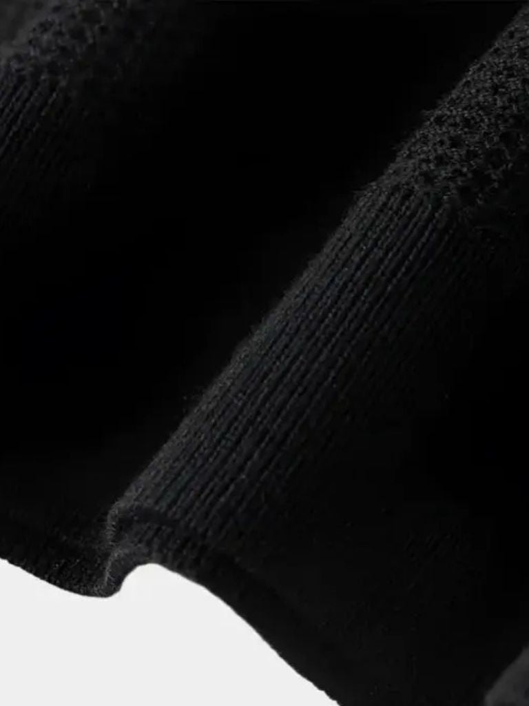 Casual Buttonless Knit Polo Shirt - Leviana
