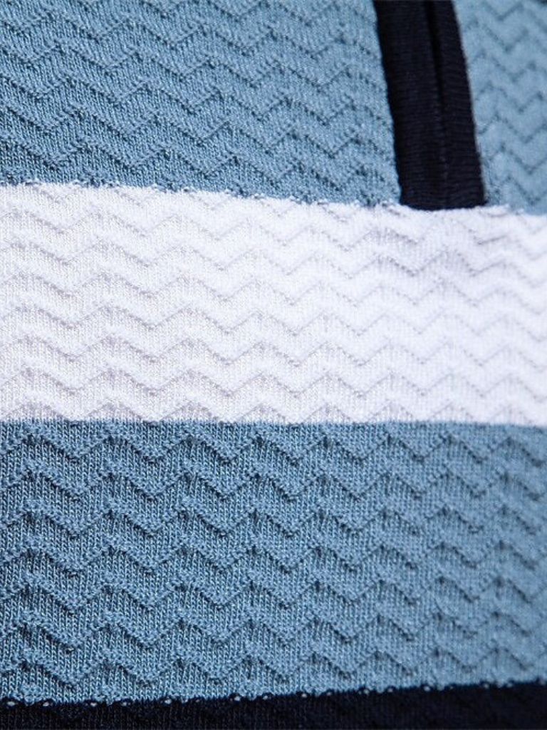 Classic Fitted Polo with Zip Collar and Short Sleeves - Leviana