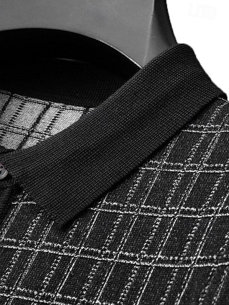 Classic Black Knit Polo - Leviana