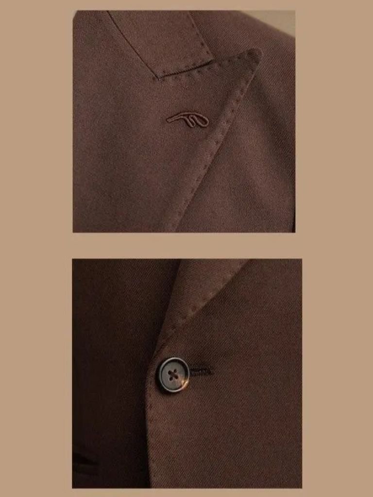 Leviana Dark Brown Gabardine Suit