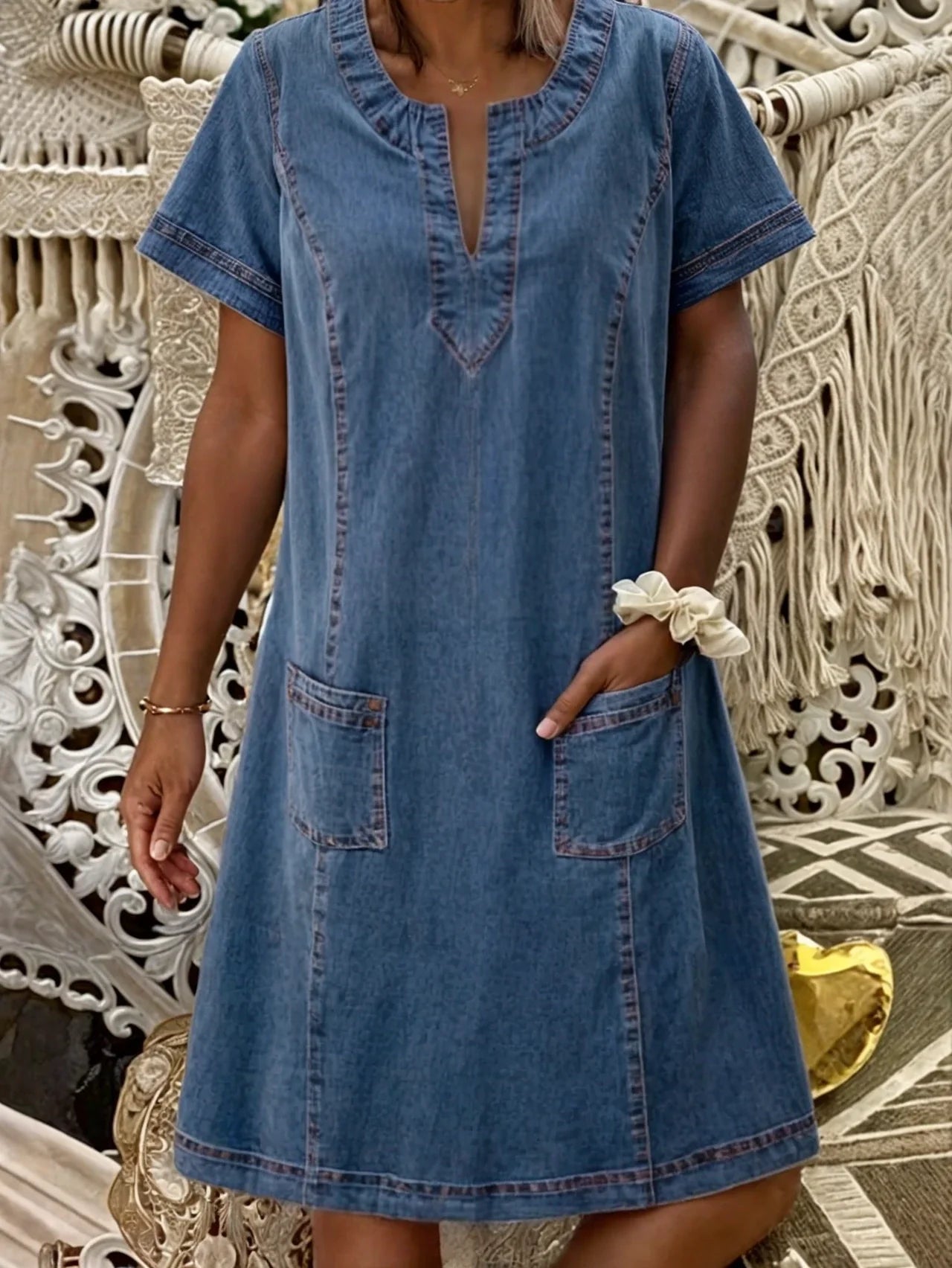 Leviana | Robe en Denim Doux