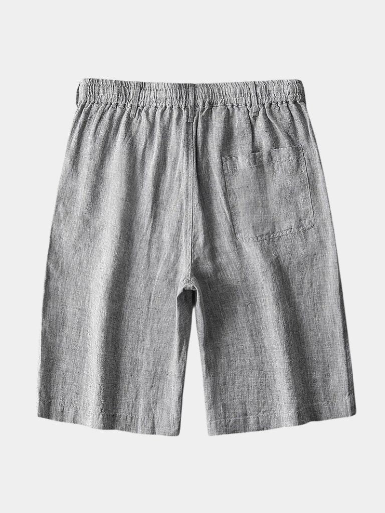 Gray Marine Linen Shorts - Leviana