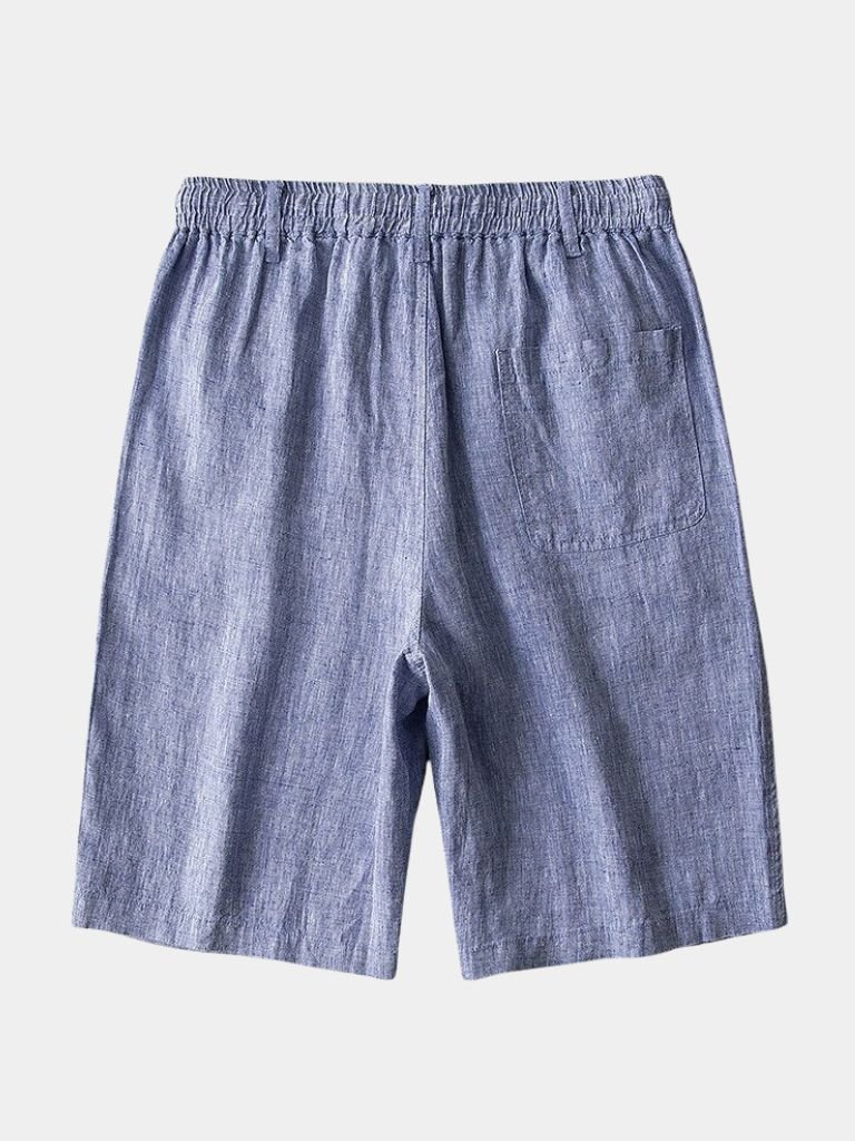 Gray Marine Linen Shorts - Leviana