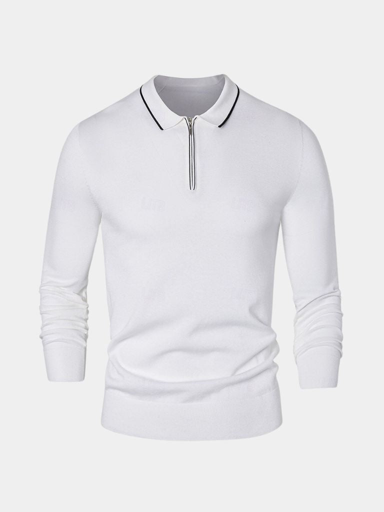 Ivory Elite Long Sleeve Polo – Leviana