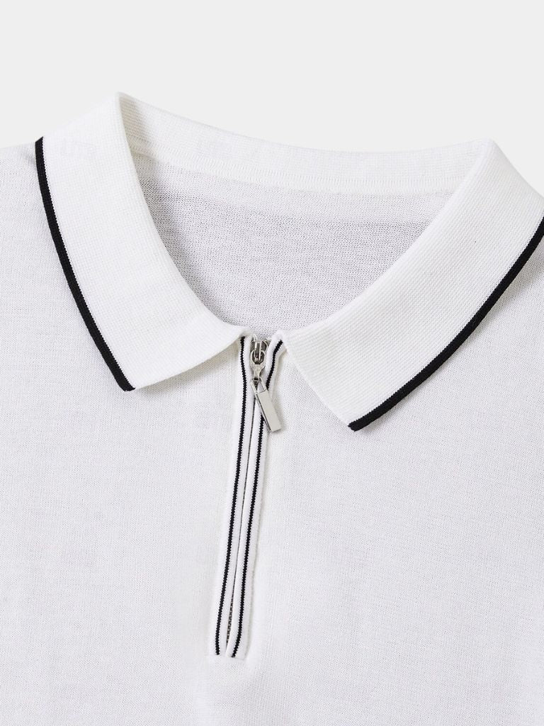 Ivory Elite Long Sleeve Polo – Leviana