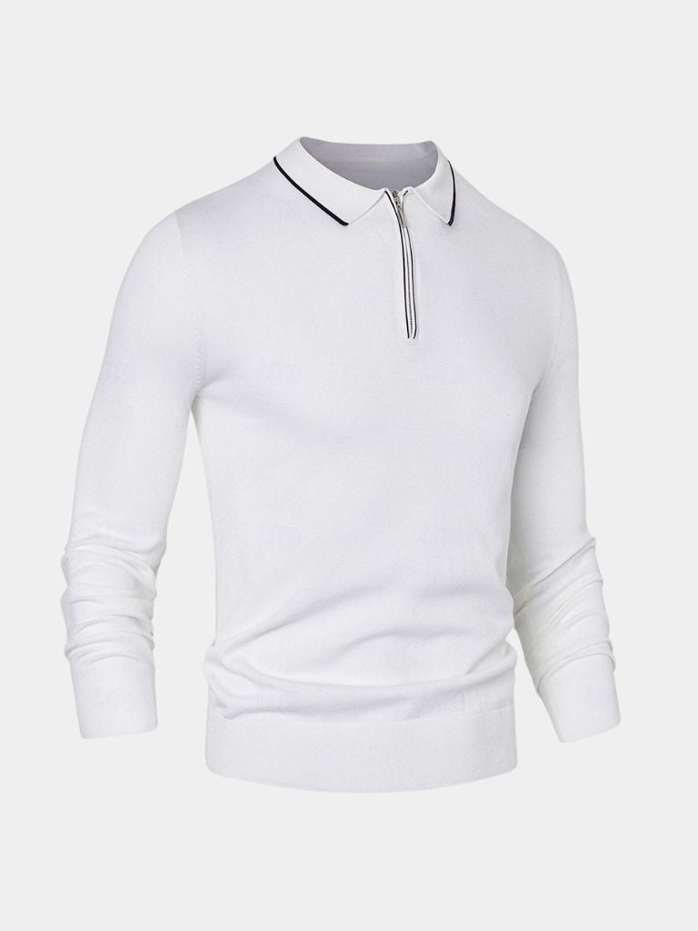 Ivory Elite Long Sleeve Polo – Leviana