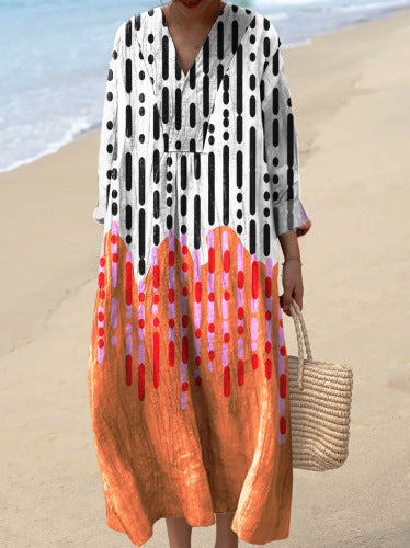 Leviana – Elegant dress with a geometric pattern