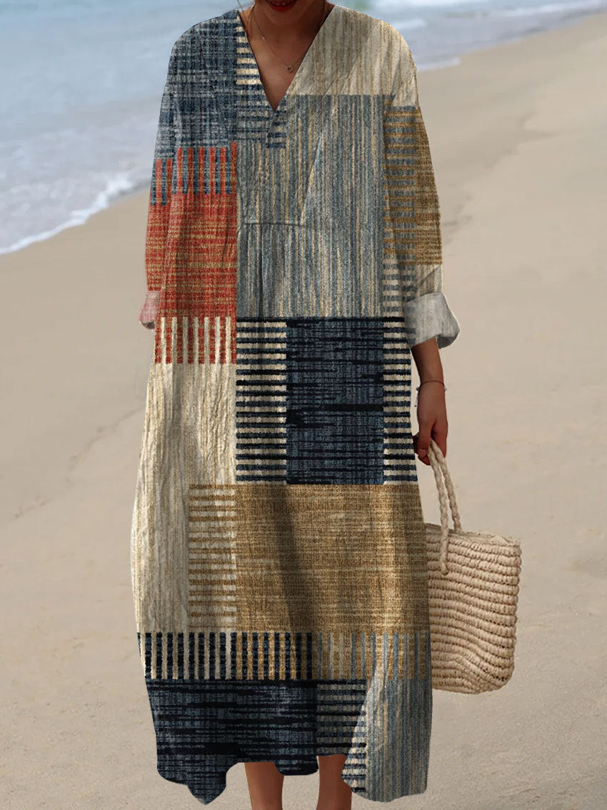 Leviana – Elegant dress with a geometric pattern