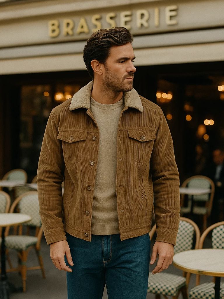 Leviana Vintage-Inspired Minimalist Corduroy Jacket