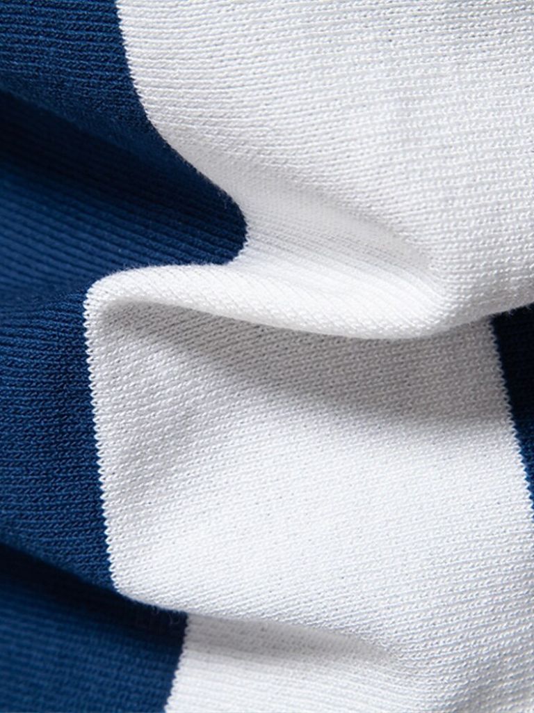 Navy Striped Polo - Leviana