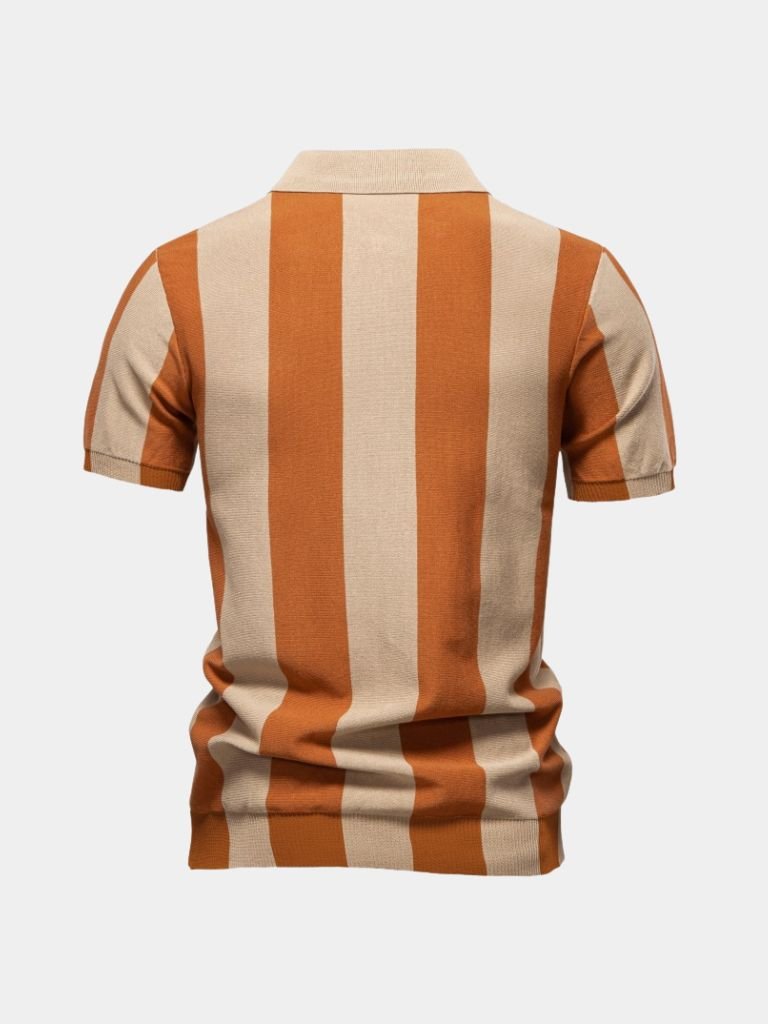 Navy Striped Polo - Leviana