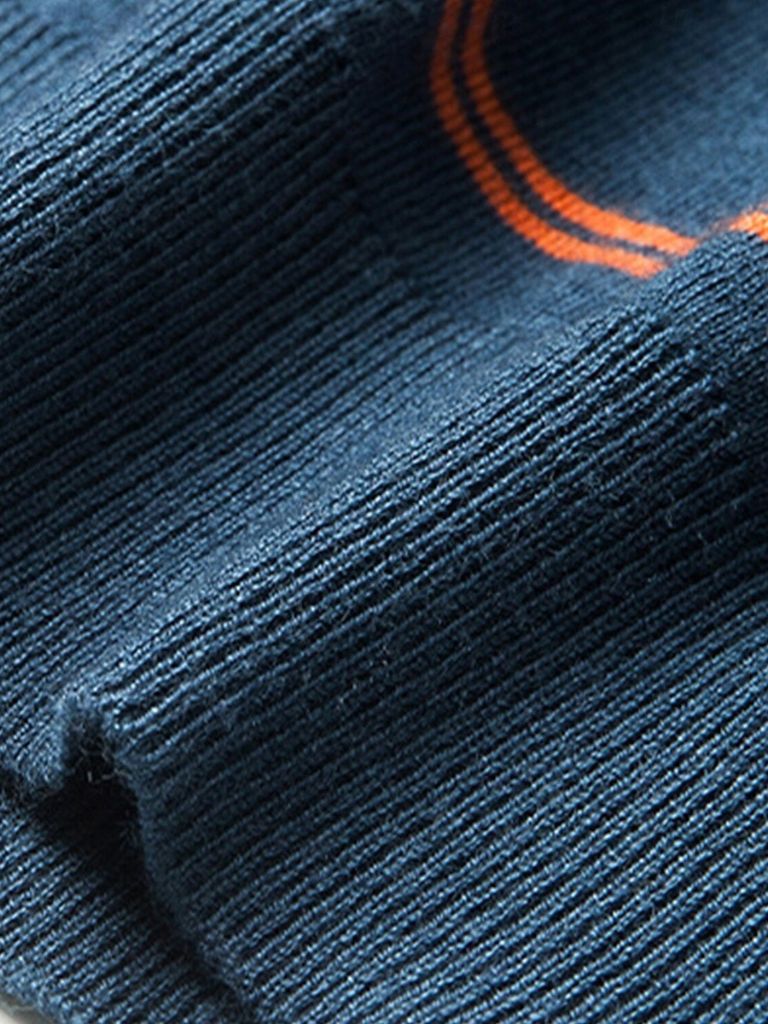 Navy Striped Polo at Sunset - Leviana