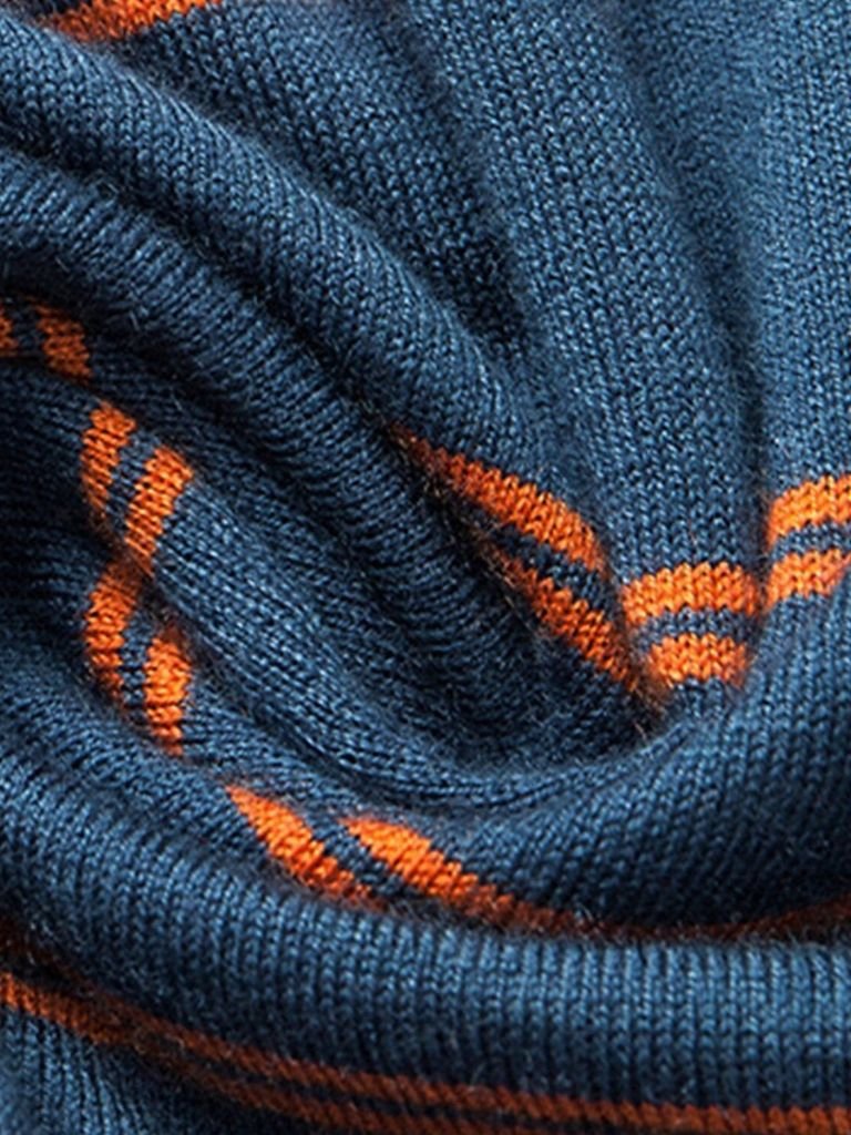 Navy Striped Polo at Sunset - Leviana