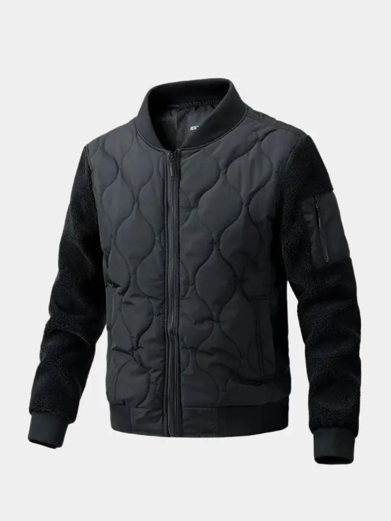 Leviana Padded Sherpa Sleeve Bomber Jacket
