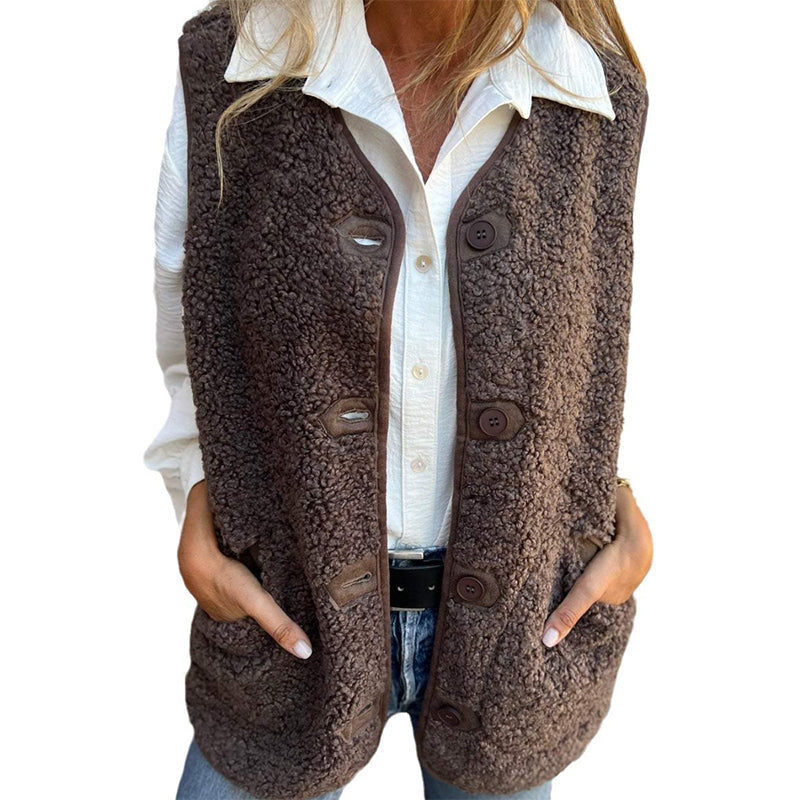 Leviana - Women's Button-down Short Warm Vest